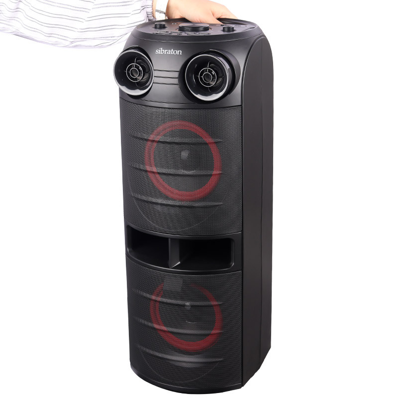اسپیکر چمدانی بلوتوثی رم و فلش خور Sibraton S-BS1069 + میکروفون و ریموت کنترل