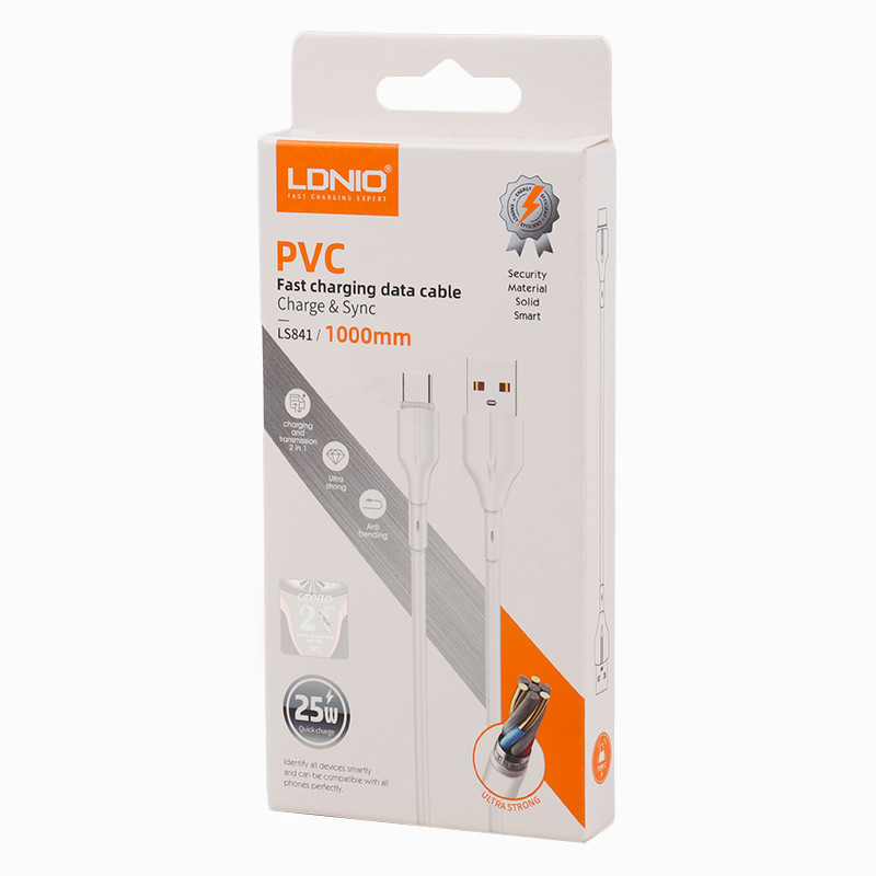 کابل تایپ سی فست شارژ Ldnio LS841 25w 1m
