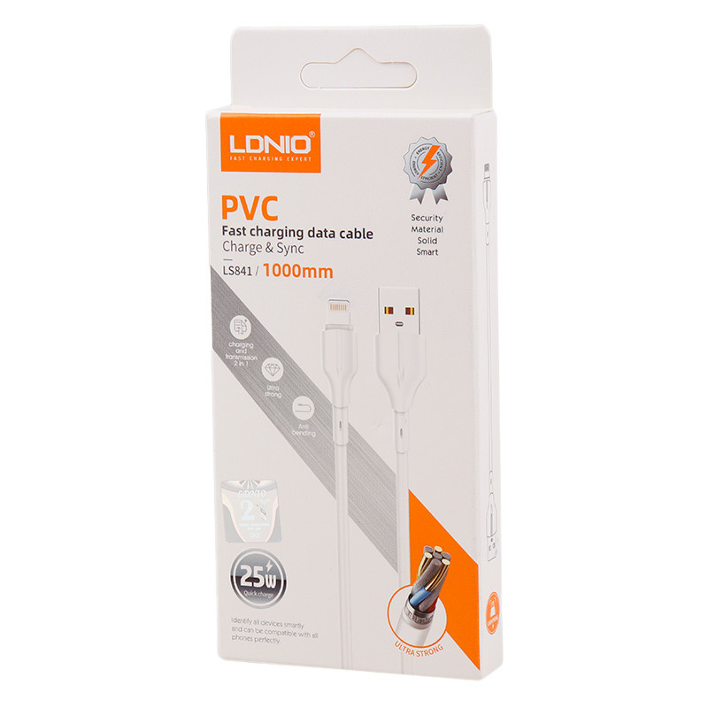 کابل آیفونی فست شارژ Ldnio LS841 25w 1M