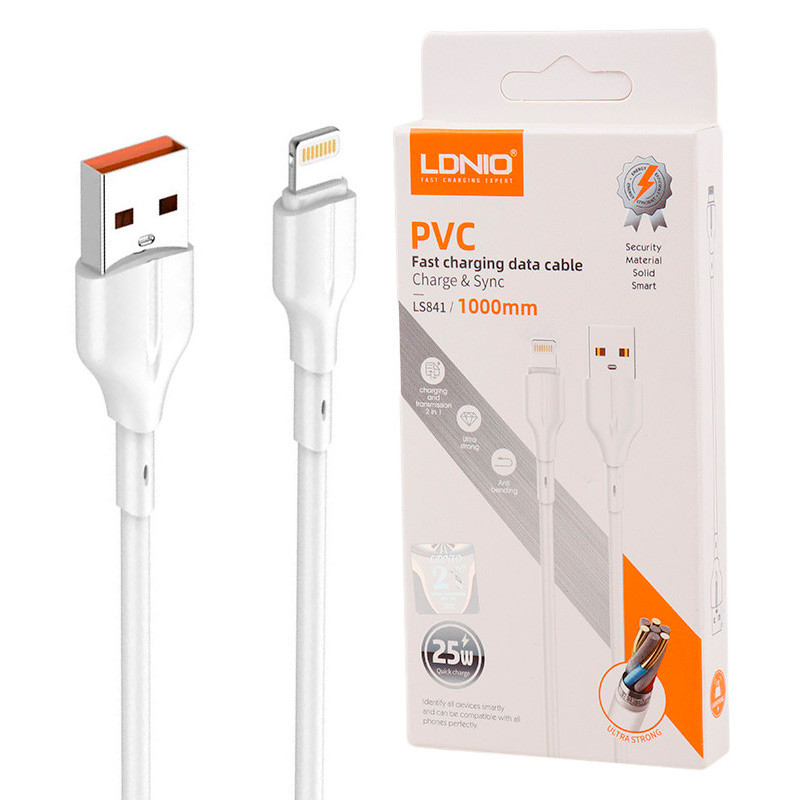 کابل آیفونی فست شارژ Ldnio LS841 25w 1m