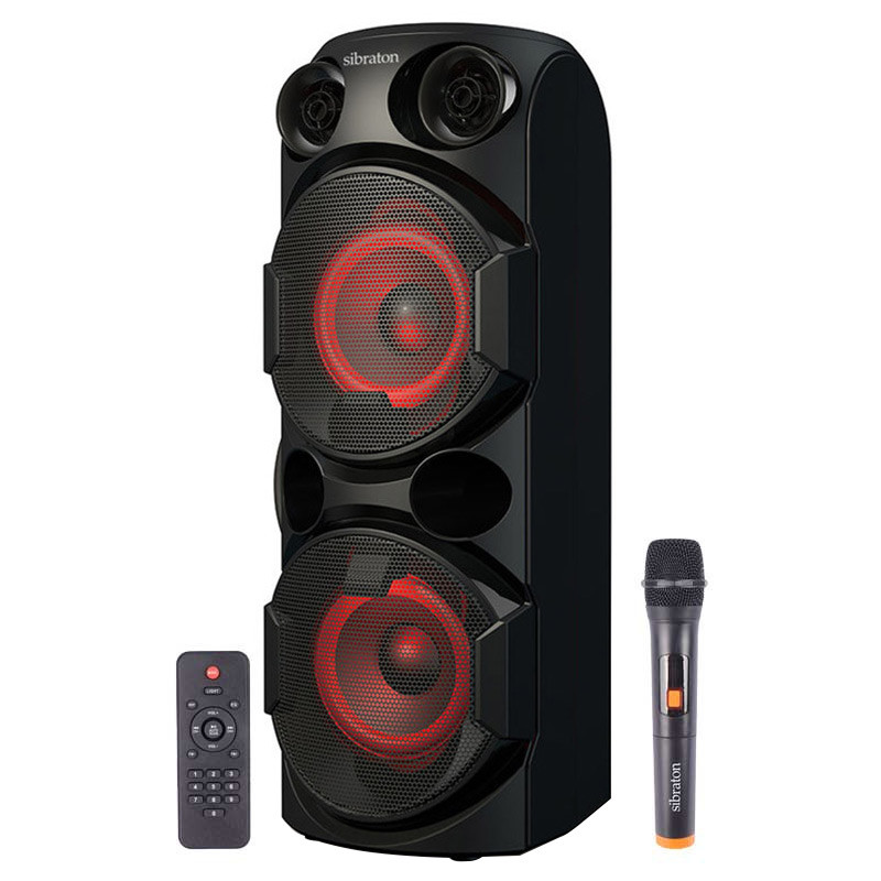 اسپیکر چمدانی بلوتوثی رم و فلش خور Sibraton S-BS1066 + میکروفون و ریموت کنترل