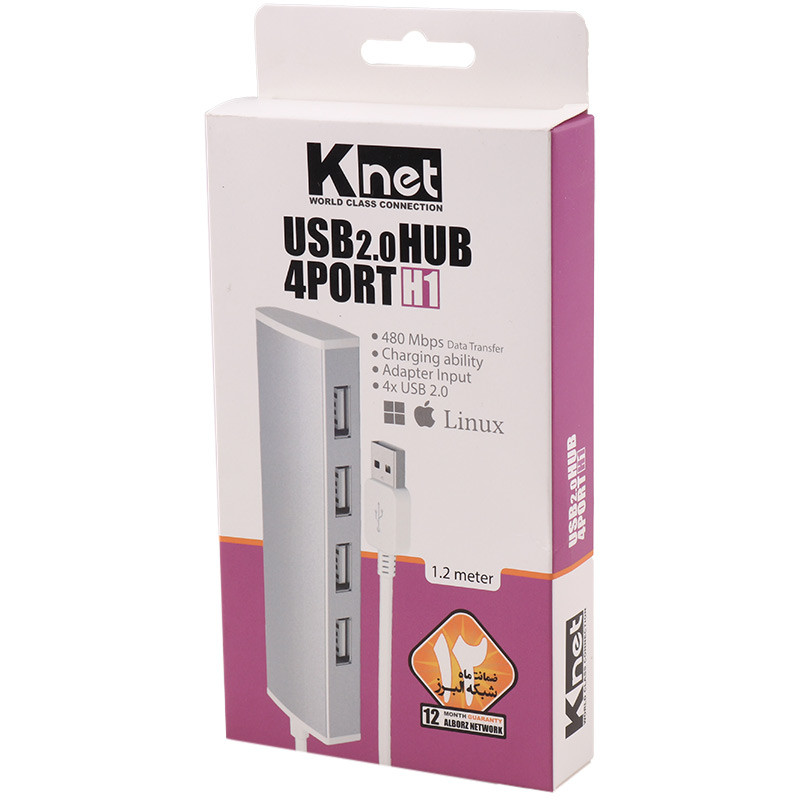 هاب 4 پورت USB2.0 کی نت H1 K-HUAMH104