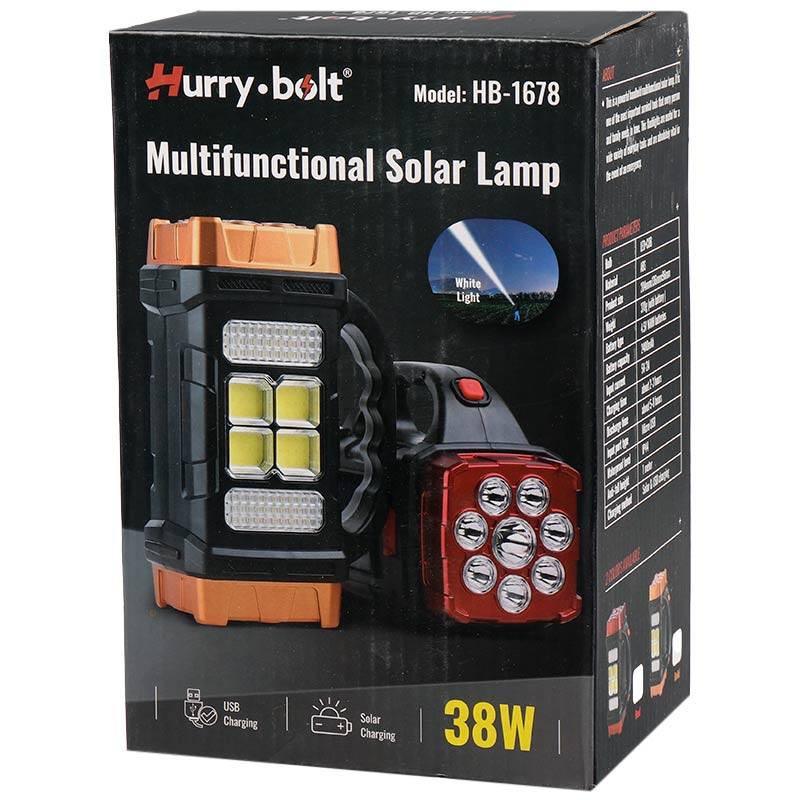 چراغ قوه شارژی خورشیدی Hurry.bolt HB-1678