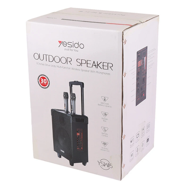 اسپیکر چمدانی بلوتوثی رم و فلش خور Yesido YSW15 + میکروفون و ریموت کنترل
