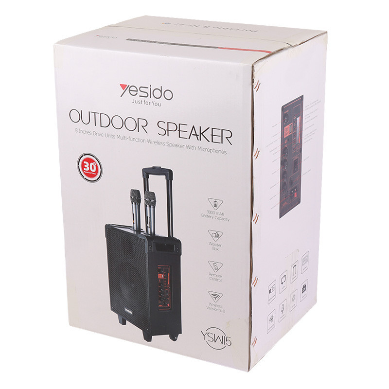 اسپیکر چمدانی بلوتوثی رم و فلش خور Yesido YSW15 + میکروفون و ریموت کنترل
