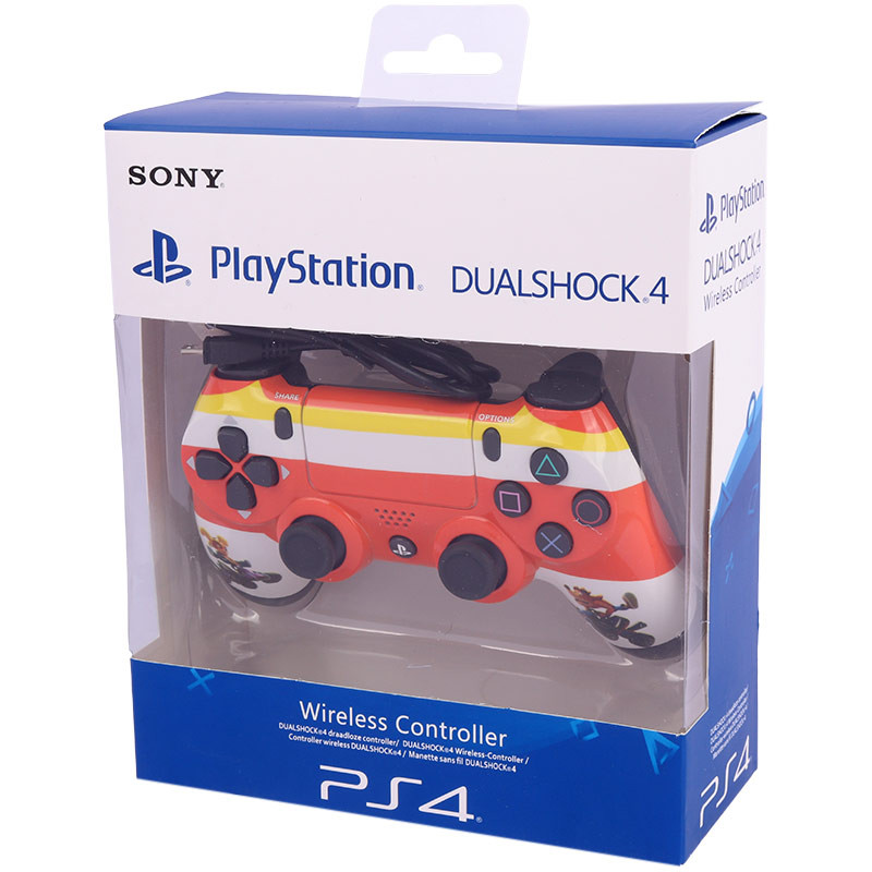 دسته بی سیم SONY PlayStation 4 DualShock 4 High Copy طرح کراش نارنجی سفید
