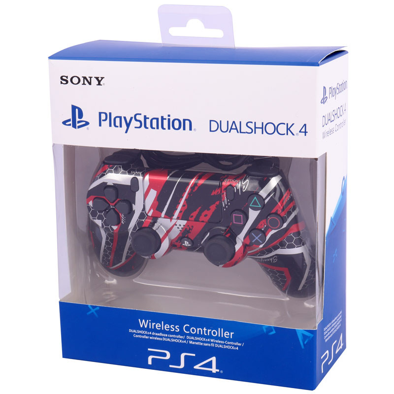 دسته بازی بی سیم SONY PlayStation 4 DualShock 4 High Copy طرح مشکی قرمز