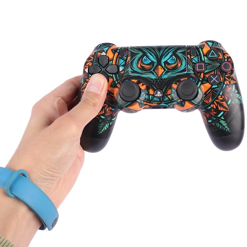 دسته بازی بی سیم SONY PlayStation 4 DualShock 4 High Copy طرح جغد مشکی سبز
