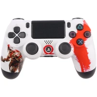 دسته بازی بی سیم SONY PlayStation 4 DualShock 4 High Copy طرح GOD OF WAR سفید قرمز کد 2