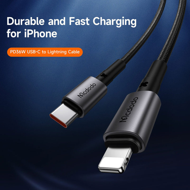 کابل تبدیل فست شارژ Mcdodo CA-2850 Type-C To Lightning PD 36W 3A 1.2m