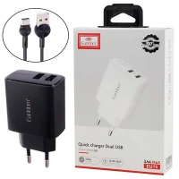 شارژر دیواری فست شارژ Earldom ES-EU15 2.4A 12W + کابل تایپ سی