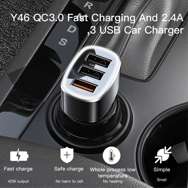 شارژر فندکی فست شارژ Yesido Y46 QC3.0 PD 3A 18W