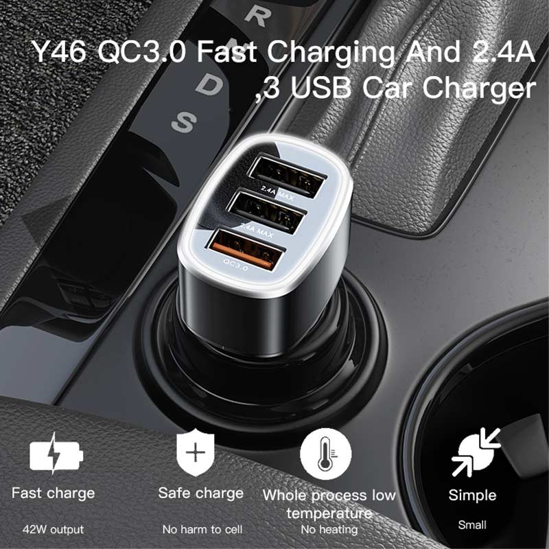 شارژر فندکی فست شارژ Yesido Y46 QC3.0 PD 3A 18W