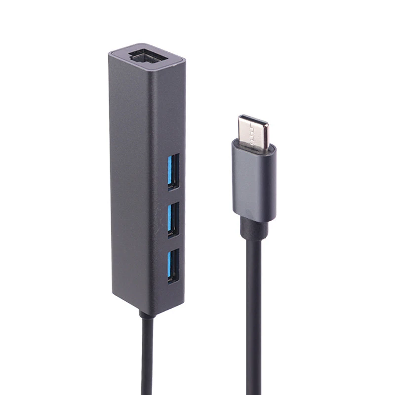 کابل تبدیل شبکه Ifortech Type-C To LAN + هاب USB 3Port