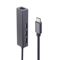 کابل تبدیل شبکه Ifortech Type-C To LAN + هاب USB 3Port