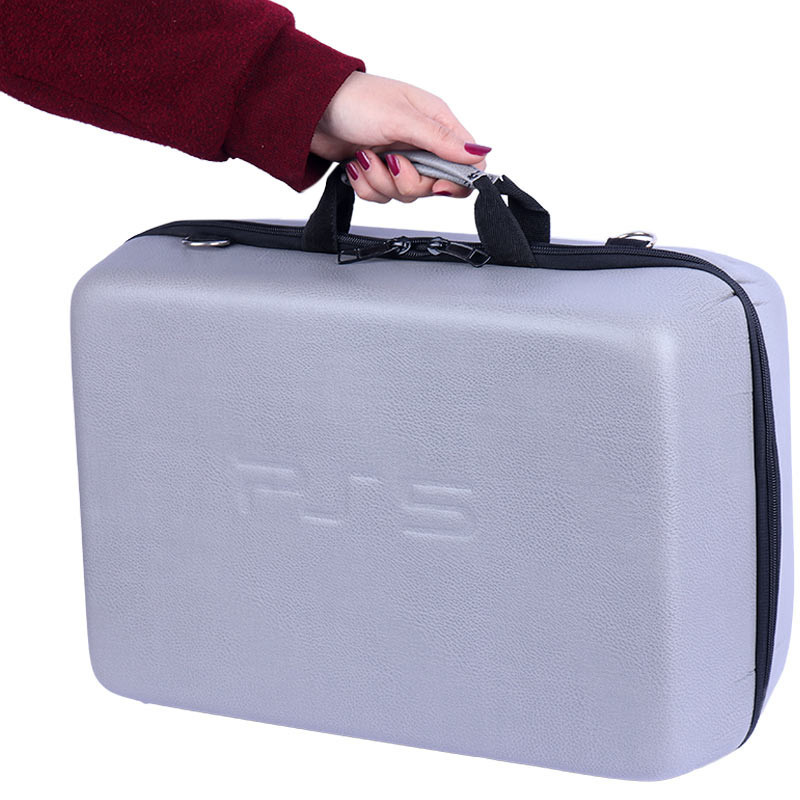 کیف کنسول بازی PS5 چرمی طوسی