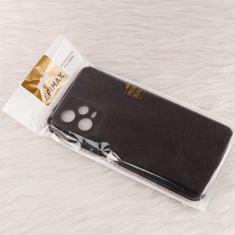 قاب چرمی Epimax طرح Gucci محافظ لنزدار Xiaomi Redmi Note 12 5G / Poco X5