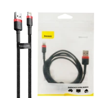 کابل کنفی آیفونی Baseus Cafule CALKLF-B 2.4A 1m پک شرینک