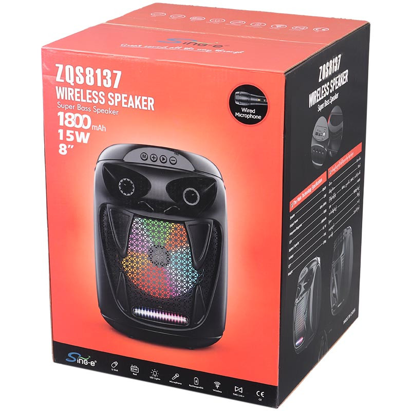 اسپیکر بلوتوثی فلش خور Sing-E ZQS8137 + میکروفون