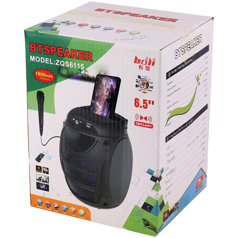 اسپیکر بلوتوثی رم و فلش خور Buli ZQS6115 + میکروفون