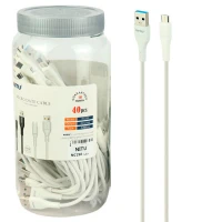 کابل کوتاه میکرو یو اس بی فست شارژ Nitu NC250 2.4A 25cm بسته ۴۰ عددی