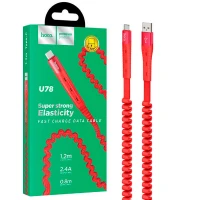 کابل فست شارژ فنری Hoco U78 2.4A 1.2m Type-C