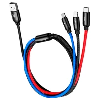 کابل ۳ سر فست شارژ Baseus CAMLT-BSY01 3A 1.2m