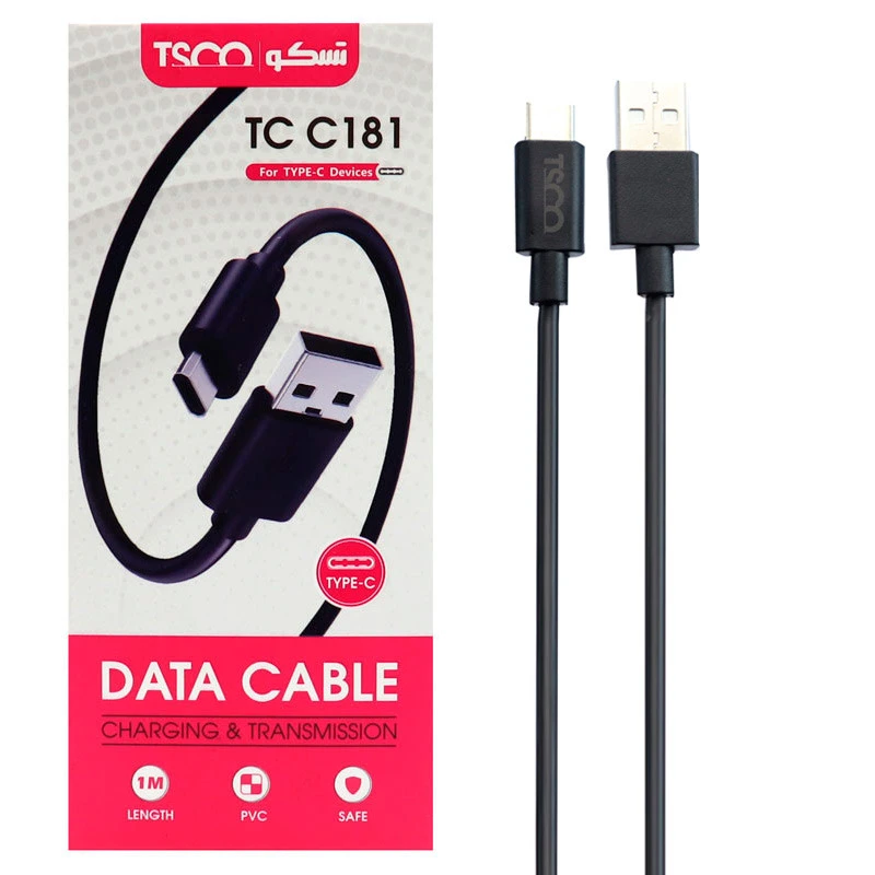 کابل تایپ سی TSCO TC C181 2.1A 1m