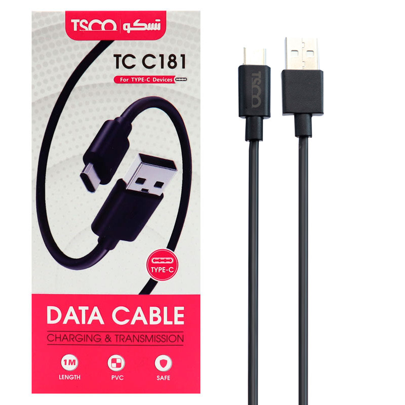کابل تایپ سی TSCO TC C181 2.1A 1m