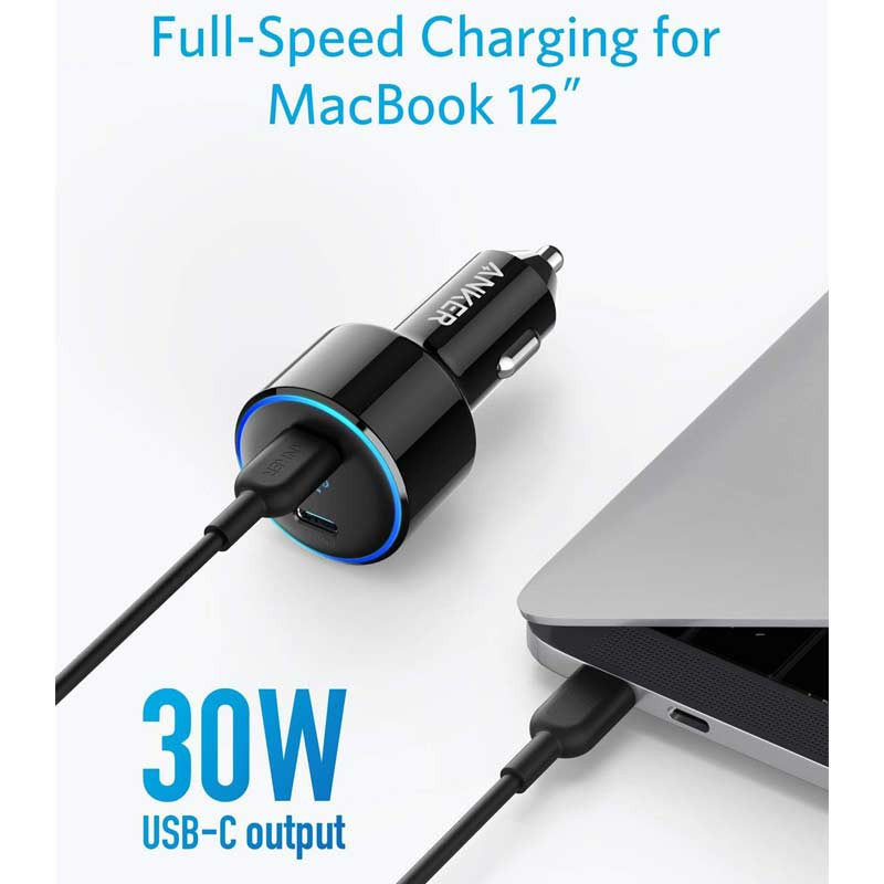 شارژر فندکی فست شارژ Anker PowerDrive+ III Duo PD 3A 30W