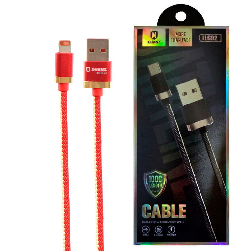 کابل آیفونی X-Hanz HD-LG92 2.4A 1m