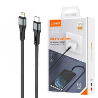 کابل کنفی فست شارژ LDNIO LC961 Type-C to Lightning 18W 1m