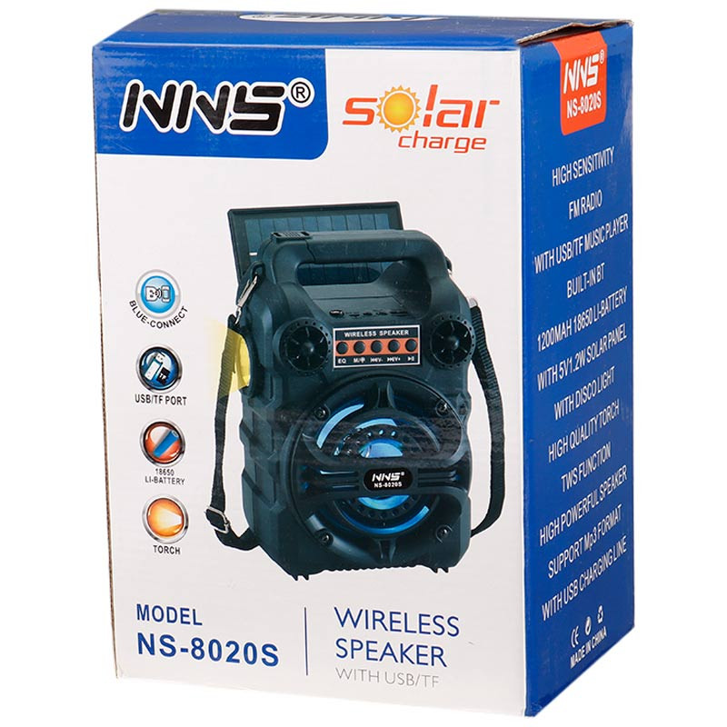 اسپیکر بلوتوثی رم و فلش خور خورشیدی NNS NS-8020S + میکروفون