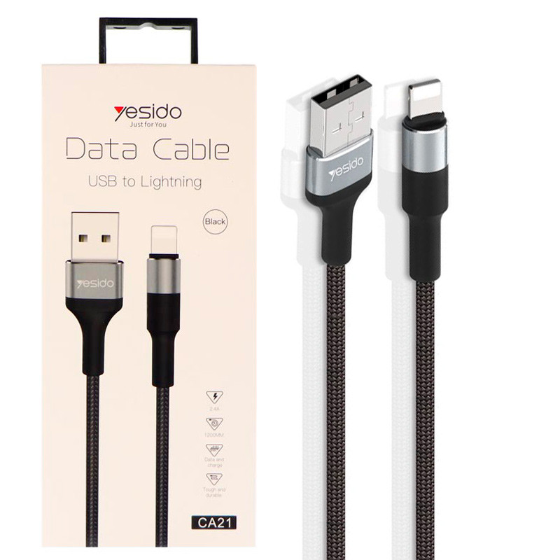 کابل کنفی آیفونی Yesido CA-21 1.2m 2.4A