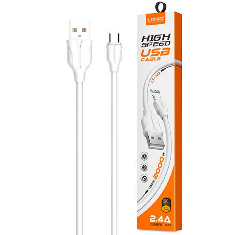کابل میکرو یو اس بی LDNIO LS-362 2m