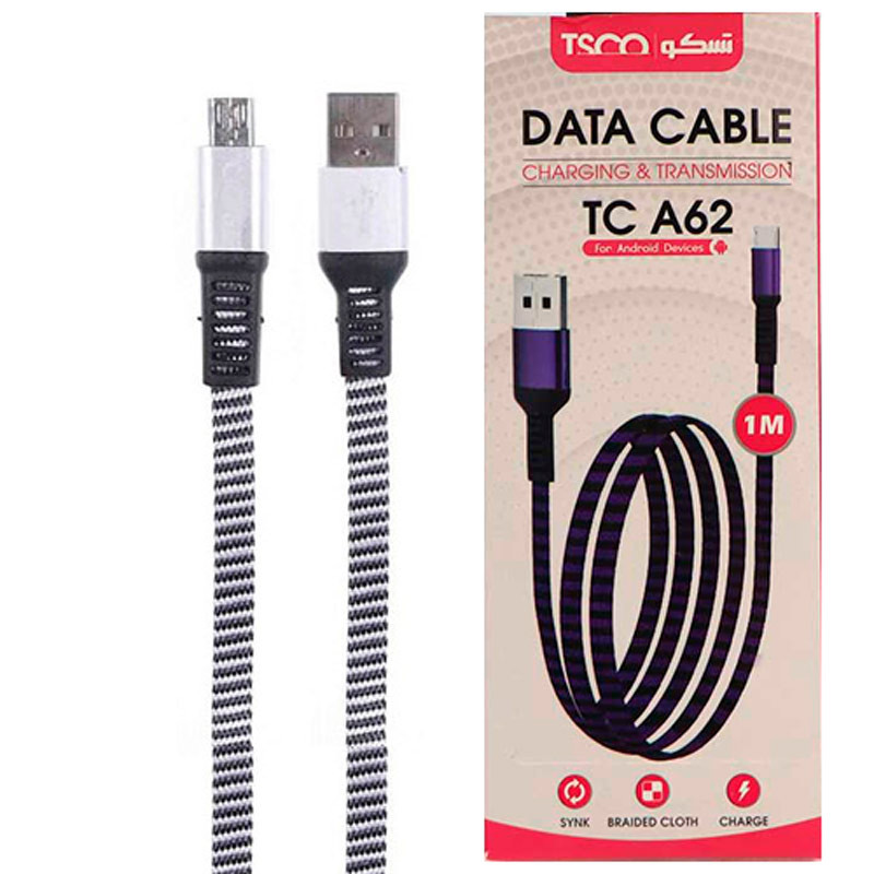کابل میکرو یو اس بی TSCO TC A62 1m روکش دار