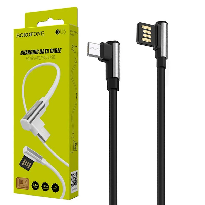 کابل میکرو یو اس بی Borofone Ice Steel BU5 2.4A 1.2m یکسر L