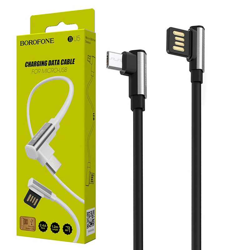 کابل میکرو یو اس بی Borofone Ice Steel BU5 2.4A 1.2m یکسر L