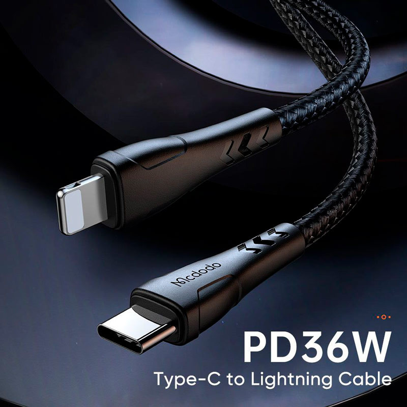 کابل تبدیل کوتاه فست شارژ Mcdodo CA-457 Type-C To Lightning 3A PD 36W 20cm