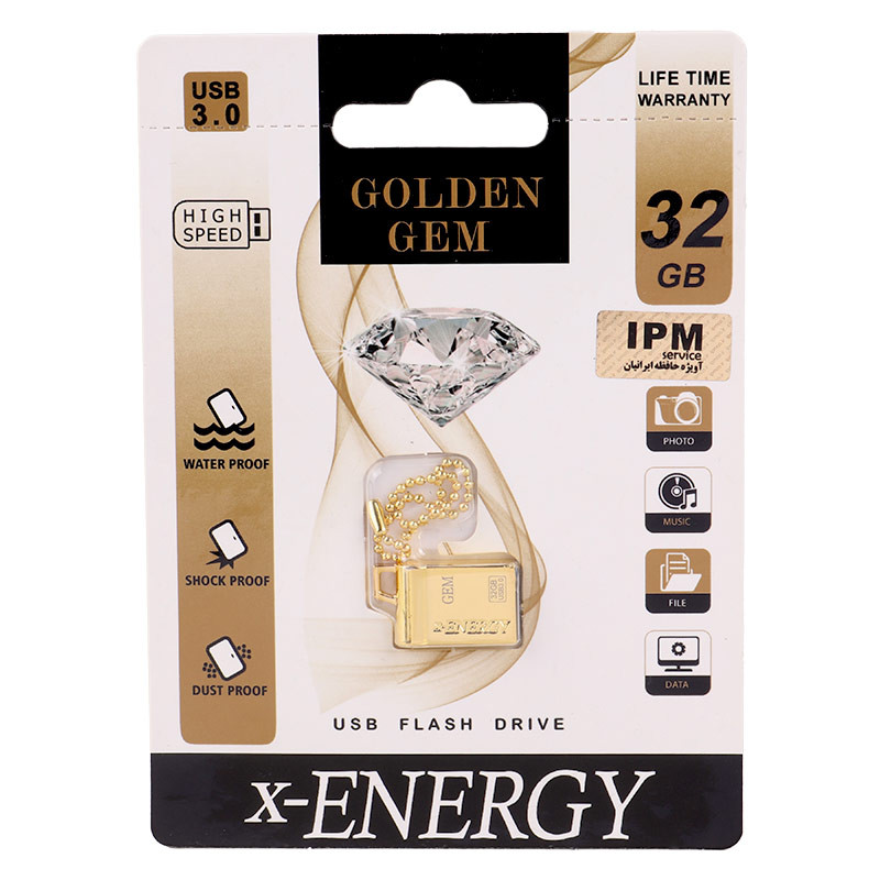 فلش 32 گیگ ایکس انرژی X-Energy Golden Gem USB3.0