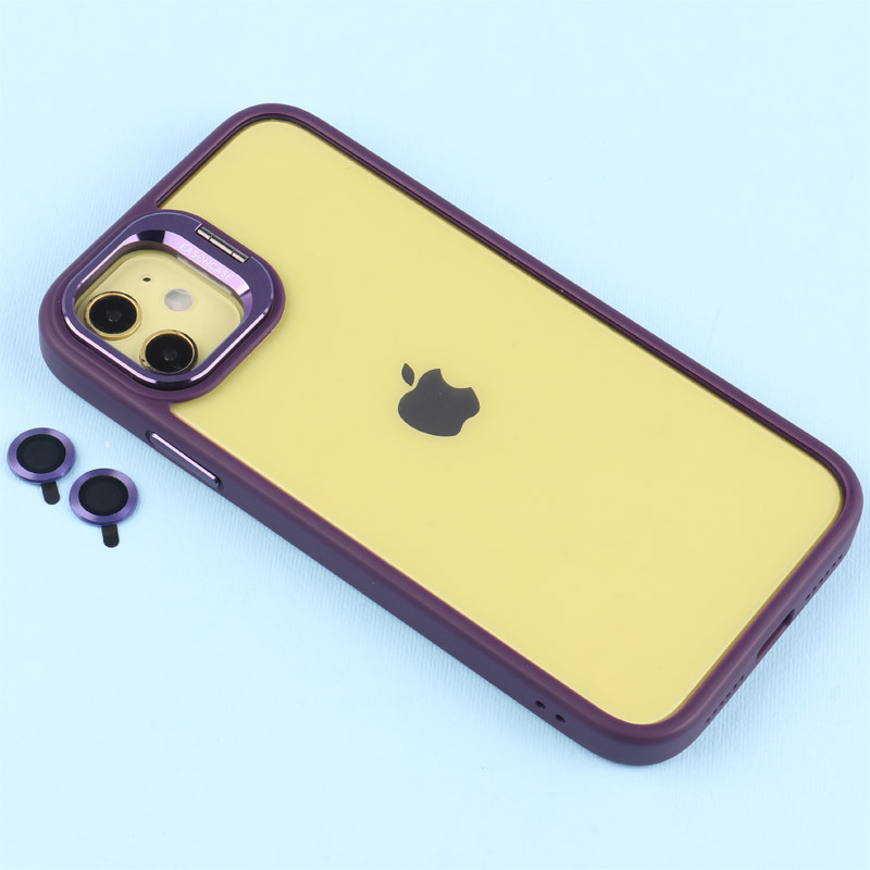 قاب PC شفاف Eason Case استند شو + محافظ لنز رینگی iPhone 11