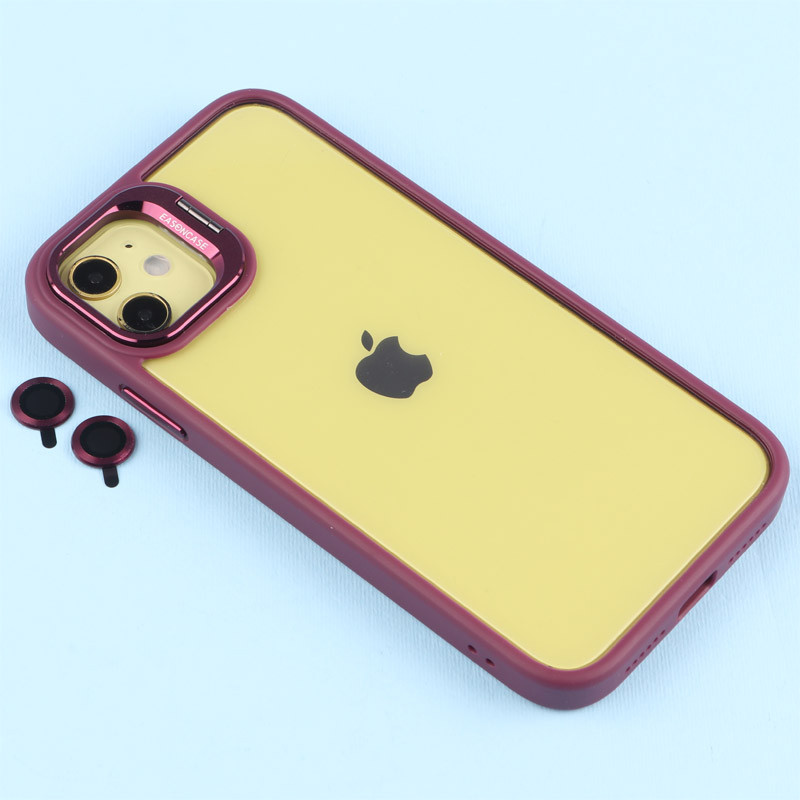 قاب PC شفاف Eason Case استند شو + محافظ لنز رینگی iPhone 11