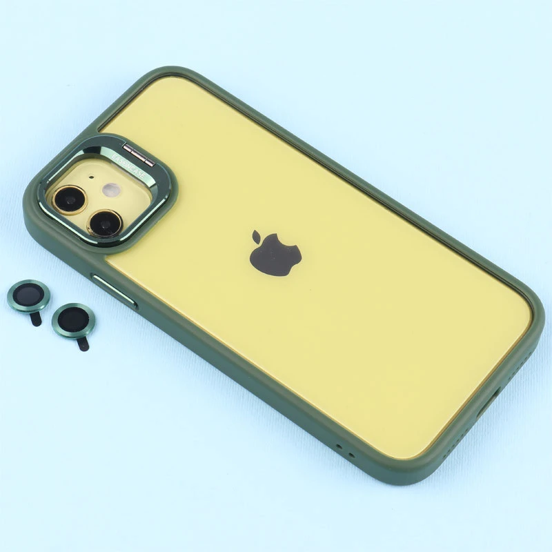 قاب PC شفاف Eason Case استند شو + محافظ لنز رینگی iPhone 11
