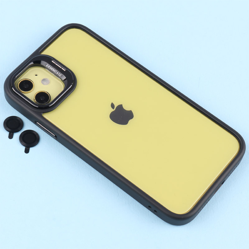 قاب PC شفاف Eason Case استند شو + محافظ لنز رینگی iPhone 11