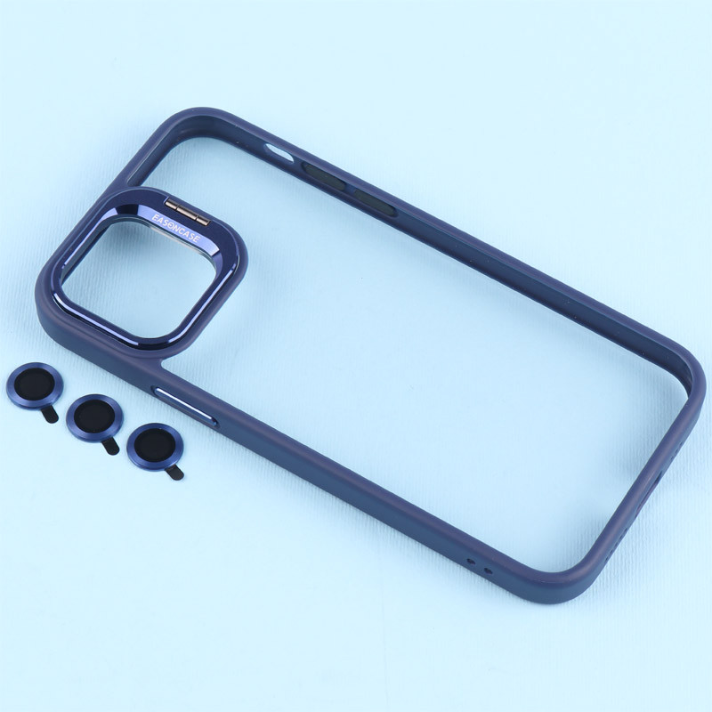 قاب PC شفاف Eason Case استند شو + محافظ لنز رینگی iPhone 12