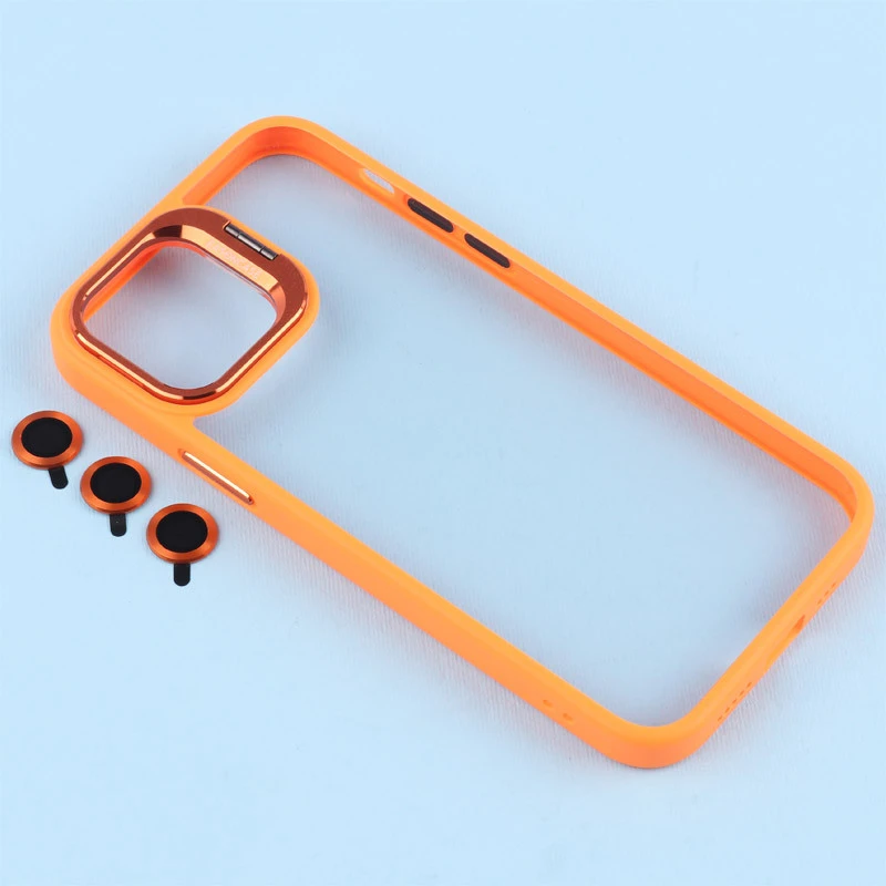 قاب PC شفاف Eason Case استند شو + محافظ لنز رینگی iPhone 12