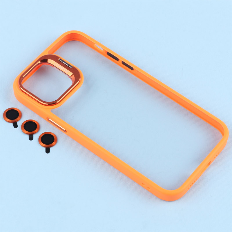 قاب PC شفاف Eason Case استند شو + محافظ لنز رینگی iPhone 12