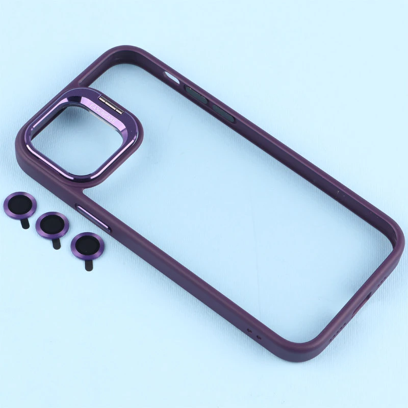قاب PC شفاف Eason Case استند شو + محافظ لنز رینگی iPhone 12