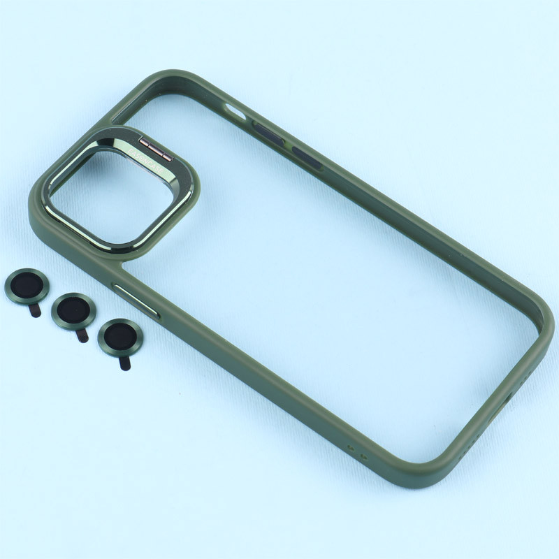 قاب PC شفاف Eason Case استند شو + محافظ لنز رینگی iPhone 12