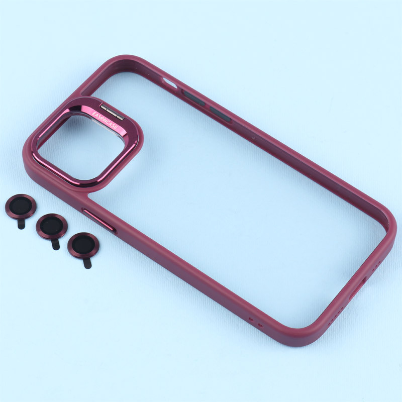 قاب PC شفاف Eason Case استند شو + محافظ لنز رینگی iPhone 12